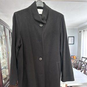 FLEURETTE DAWN Stand Collar Car Coat, Black, size 20. NWT Retails for $1200!